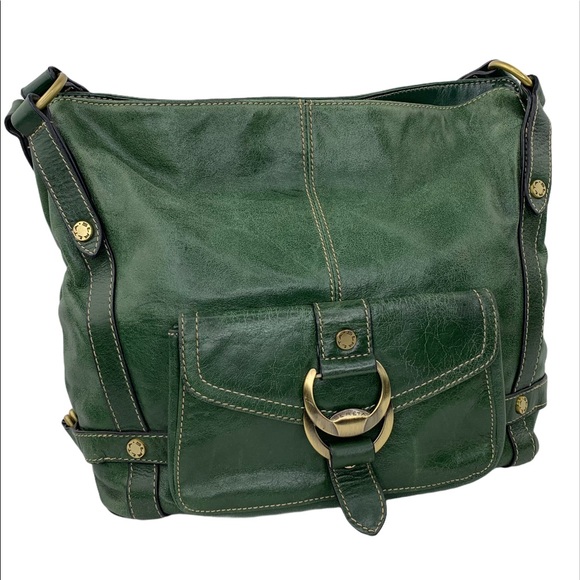 Sereta Genuine Leather Purse in Deep Green & Gold - Picture 4 of 13